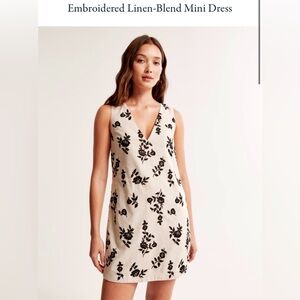 Abercrombie Embroidered Linen-Blend Mini Dress
